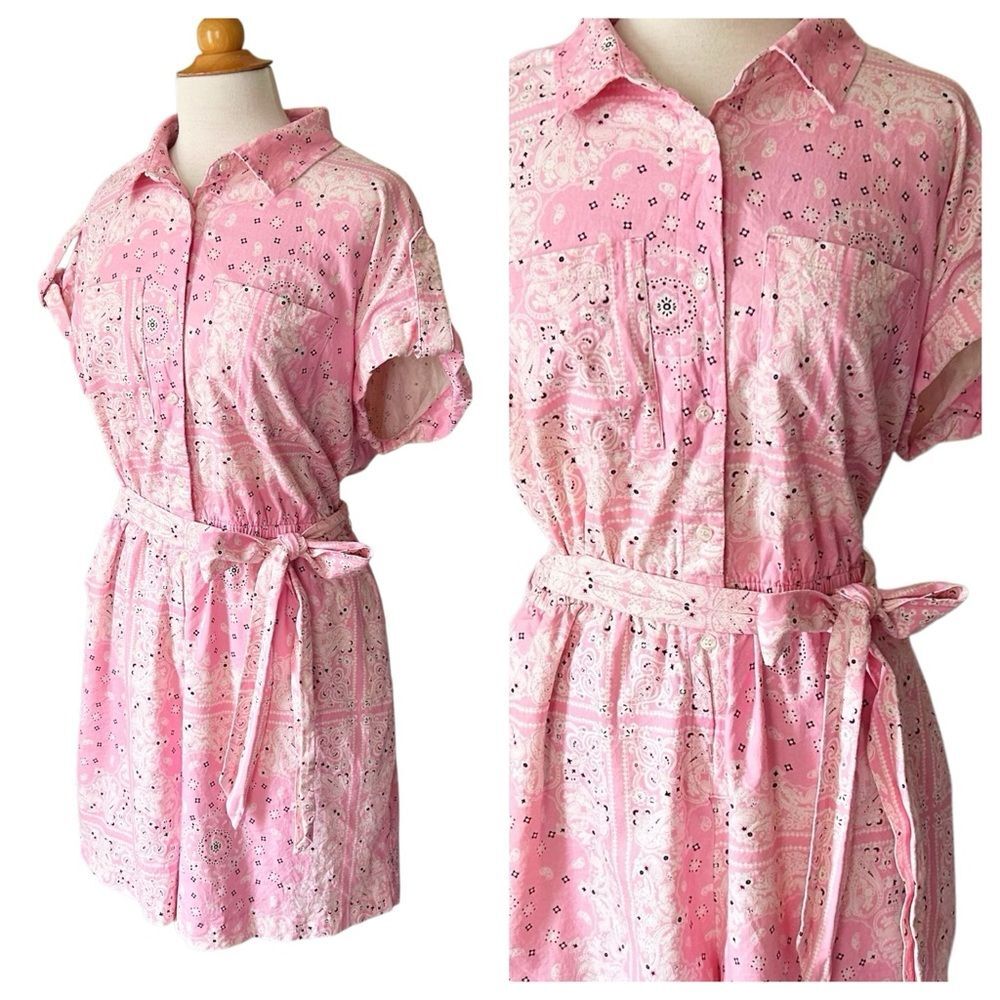 Lane Bryant Pink Safari Paisley Romper - Size 14 - Picture 6 of 10